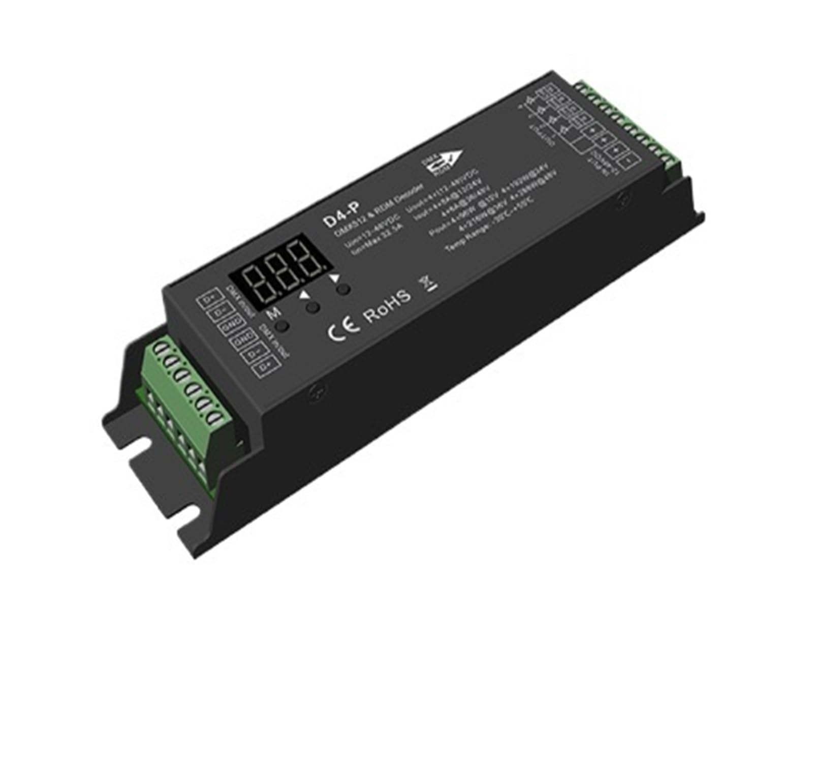 DMX Decoder Digital D4 D4-E D4-P D4-XE D5 D12 D24 D12A RF Control/Din Rail/Multiple Dimmers PWM for LED Strips(Color:D4-P Only)