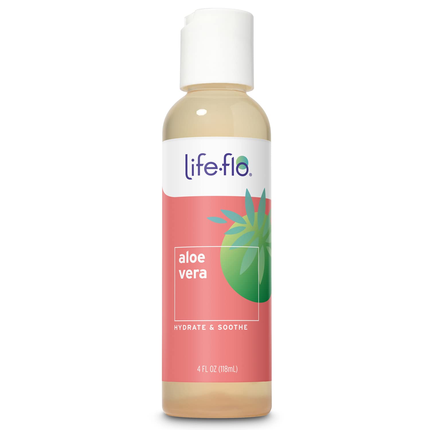 LIFE-FLOAloe Vera, Soothing Moisture for Dry Skin Care, Calms Redness, Conditions & Hydrates Skin with Organic Aloe Vera Juice, No Synthetic Thickeners or Fillers, Not Tested on Animals, 4 FL OZ