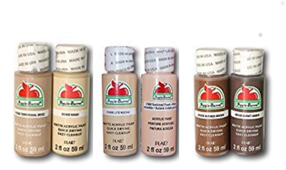 Apple Barrel Dark Flesh Tone Acrylic Paint Set