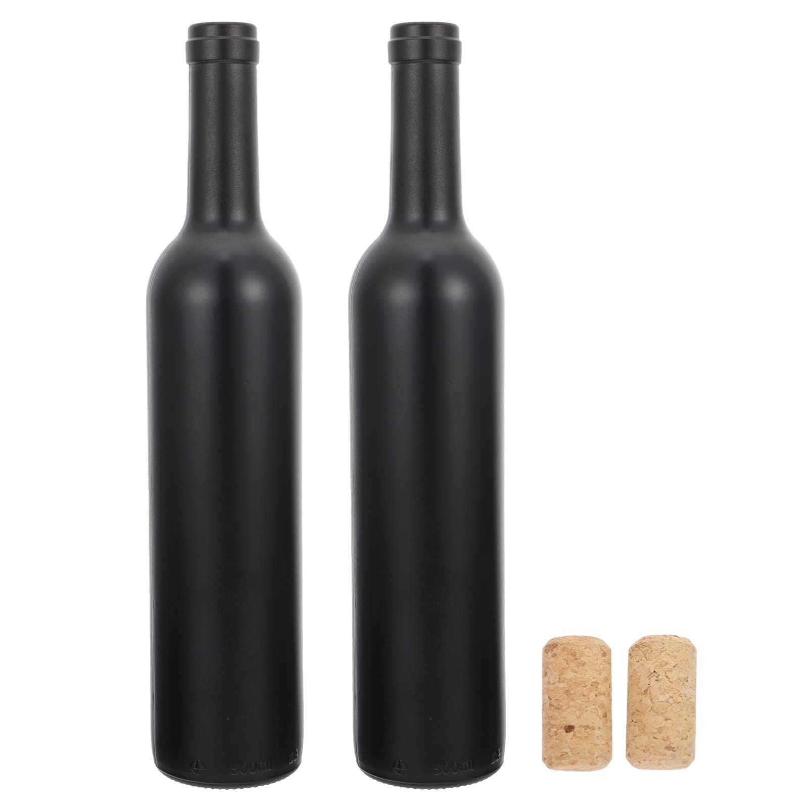 HEMOTON Wine Jug Empty Red Wine Bottles: Glass Bordeaux Wine Bottle with Wine Bottle Corks 2Pcs Reusable Wine Bottles with Stopper for Wine Cellars Party Home Use Wine Container Glass