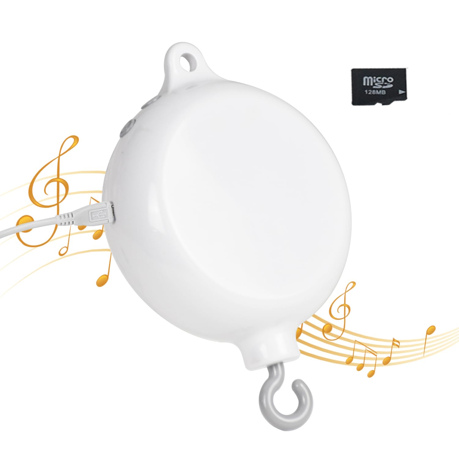 HLEEDUO Baby Crib Mobile Musical Box,Built-in Memory Card can Download Music, Battery Power or Data Cable Charging