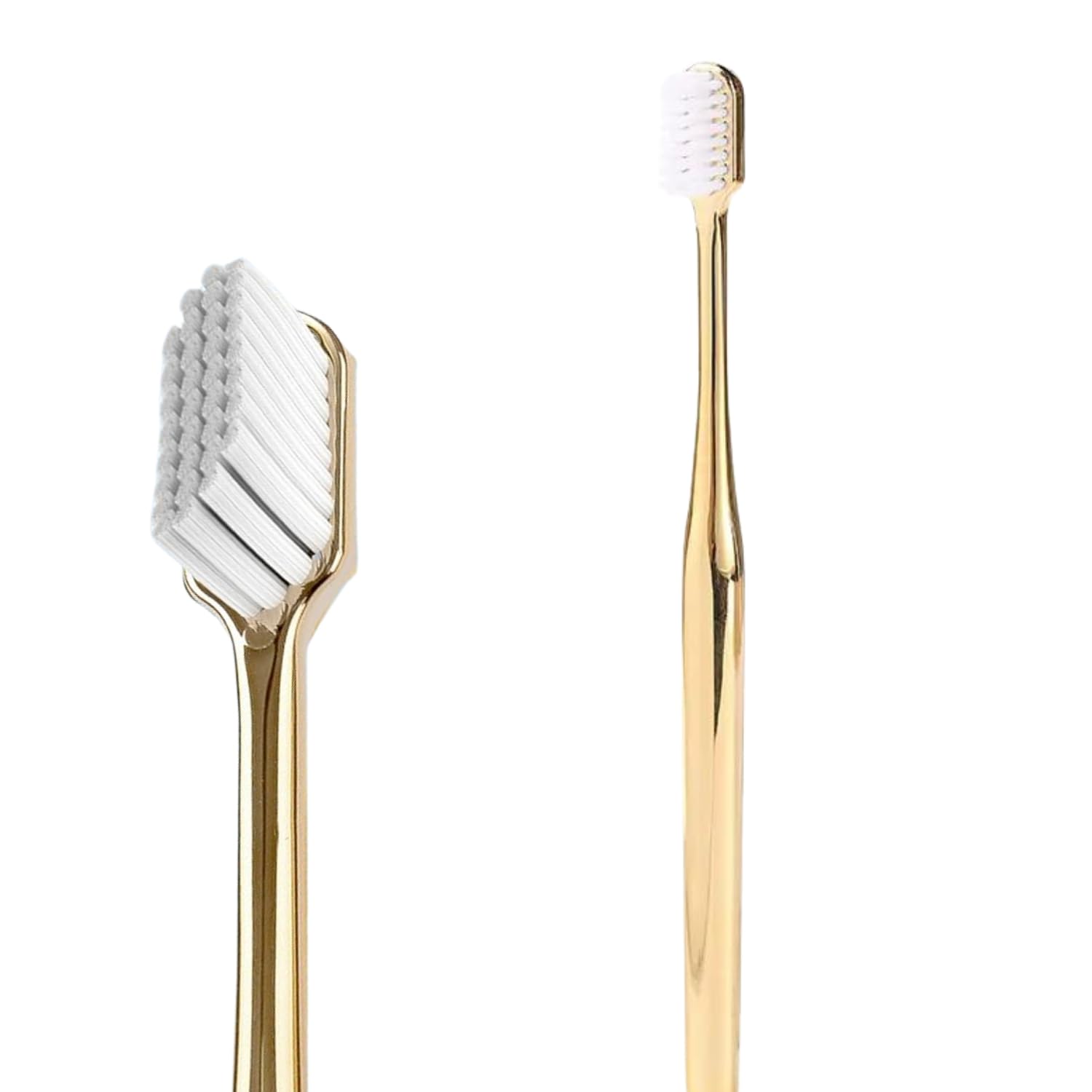 KIDWILL 1pc Toothbrush for Men Women Luxury Soft Toothbrush Adult Orthodontic Toothbrush Gold Color Braces Brush, Soft Bristles for Enamel Care, Sensitive Toothbrushes, Manual Toothbrushes for Men & women