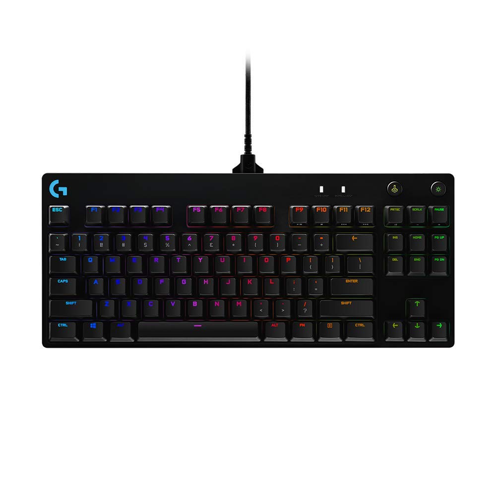 Logitech GPRO Mechanical Gaming Keyboard, Ultra Portable Tenkeyless Design, Detachable Micro USB Cable, 16.8 Million Color LIGHTSYNC RGB Backlit Keys