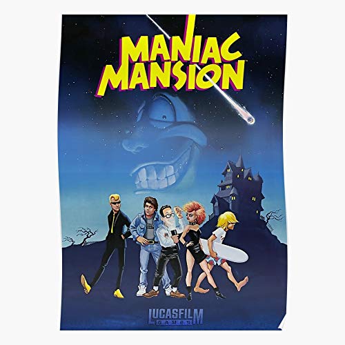 90S Pc 80S Gamer Videogames Gaming Lucasarts Maniac Mansion I 80s-Motivation - Trendy Poster for Wall Art Home Decor Room