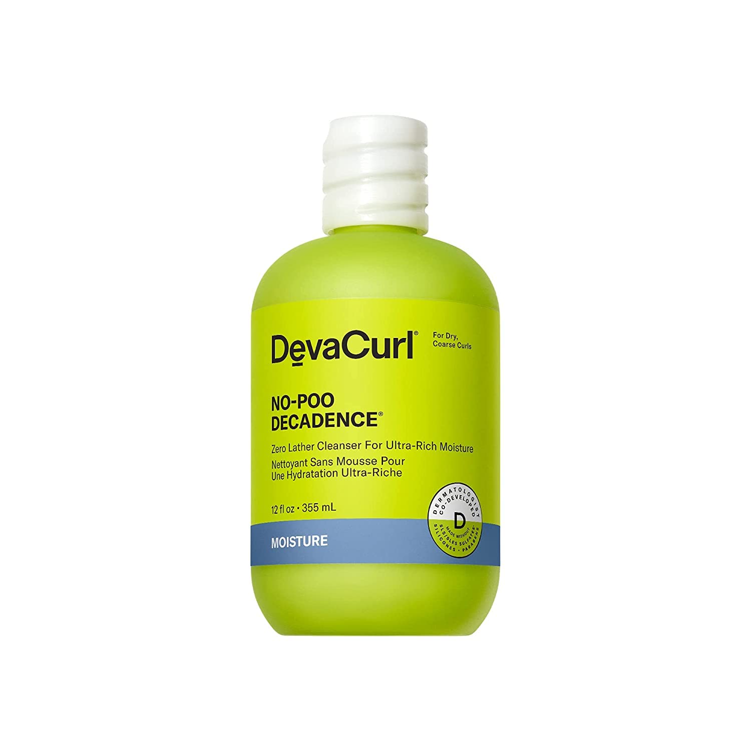 DevaCurl No-Poo Decadence Zero Lather Cleanser for Ultra-Rich Moisture |Nourished | Bouncy | Shiny | All Curl Types