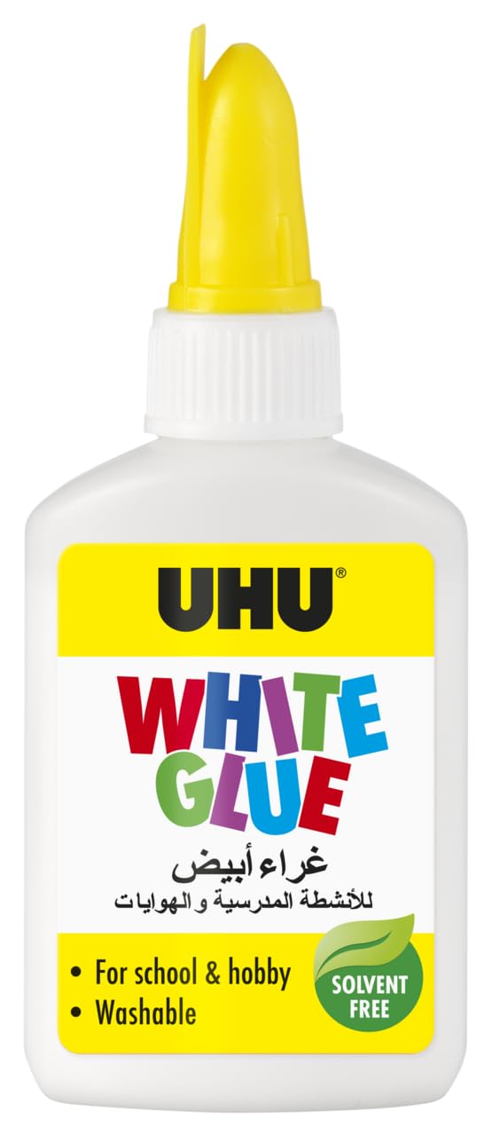 UHU White Glue 39 ml, the solvent-free crafts glue for creative fun.Glues paper, cardboard, felt, textiles, feathers, pearls, wood, natural materials, etc.