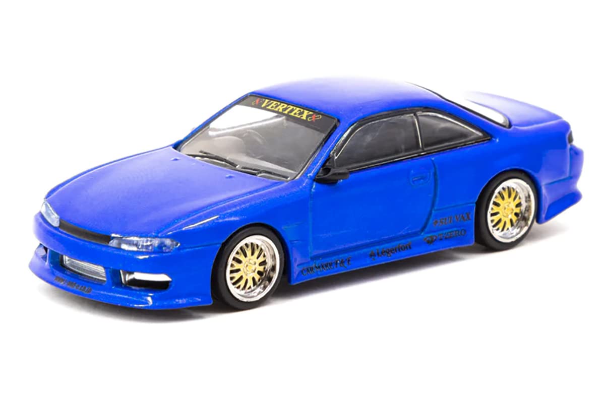 Tarmac WorksVertex Silvia S14 RHD (Right Hand Drive) Blue Metallic Global64 Series 1/64 Diecast Model Car T64G-018-BL