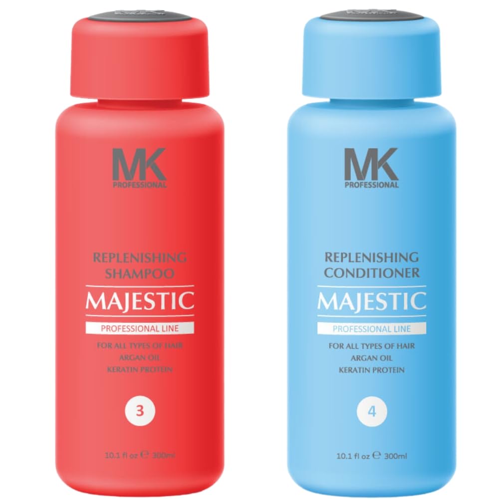 MK MAJESTIC PROFESSIONAL Keratin Replenishing Shampoo And Conditioner Combo 600Ml With Argan Oil