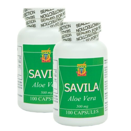 Capsulas de Savila 500mg. Set de 2 frascos con 100 capsulas c/u. Efectivo Contra ulceras, agruras, mala Digestion, Colitis, estreñimiento. Tratamiento para mas de 3 Meses.