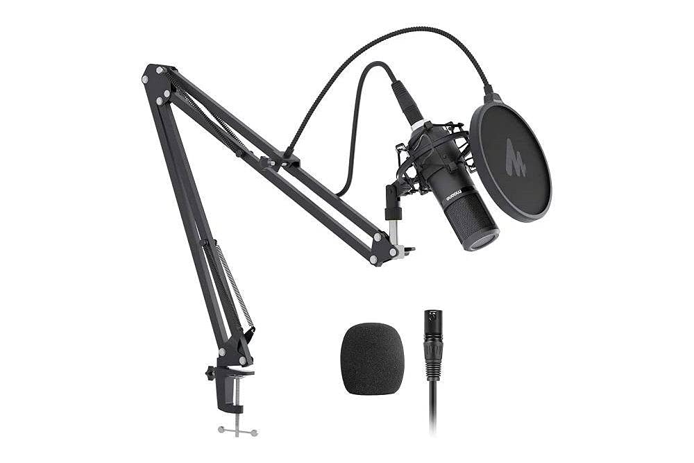 Maono XLR Condenser Microphone, Professional Cardioid Studio Recording Mic for Streaming, Podcasting, Singing, Voice-Over, Vocal, Home-Studio, YouTube, Skype, Twitch (PM320S)