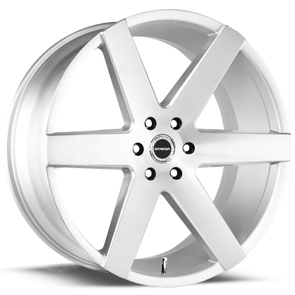 STRADA CODA Custom Wheel - 24x10, 24 Offset, 6x139.7 Bolt Pattern, 87.1mm Hub - Silver with Brushed Face Rim