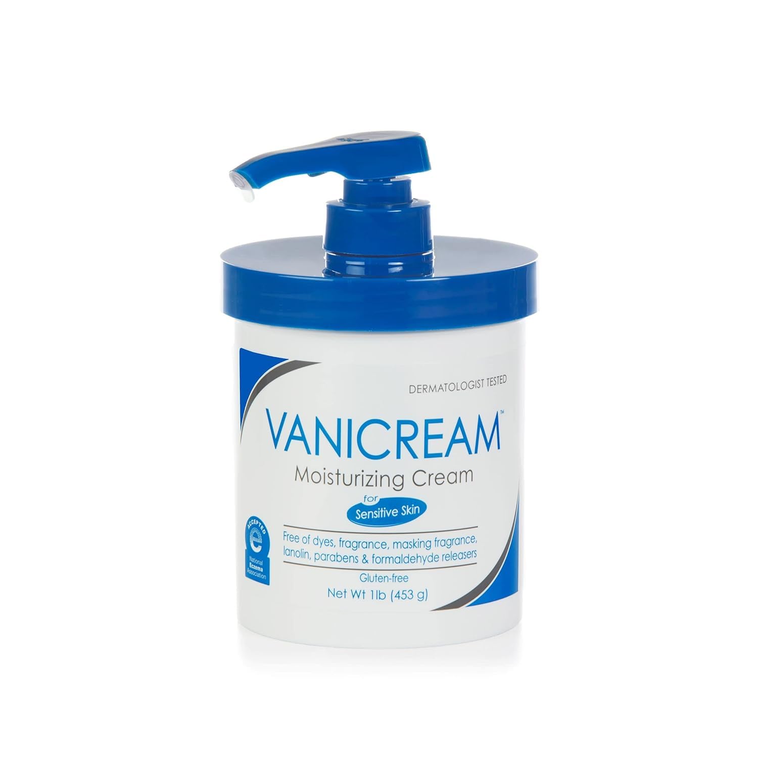 VanicreamMoisturizing Skin Cream with Pump Dispenser - 16 fl oz (1 lb) - Moisturizer Formulated Without Common Irritants for Those with Sensitive Skin