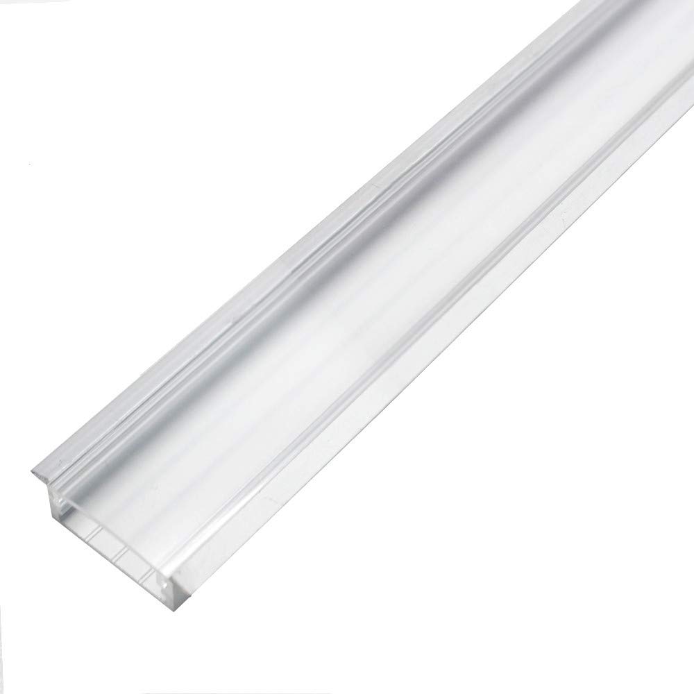 inShareplus 10 Pack 6.6FT/2M LED Aluminum Channel System Silver U-Shape LED Profile with Clear Transparent Cover End Caps and Mounting Clips for 3528 2835 5050 Double Row and Single LED Strip Light