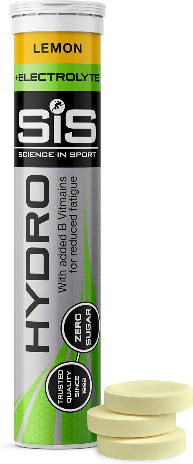 Science In Sport Hydro Electrolyte Tablets - Sugar Free Hydration Tablets, Essential Electrolytes to Reduce Fatigue & Aid Rehydration, Gluten Free, Lemon Flavour, 20 Servings, 1 Pack