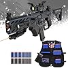 SOFITEN Toy Gun Automatic Sniper Rifle with Tactical Vest Kit, Scope. Toy Foam Blaster Dart Toys with 120 Darts, IR and Flashlight. The Shooting Activity Game for Kids Age 8+…