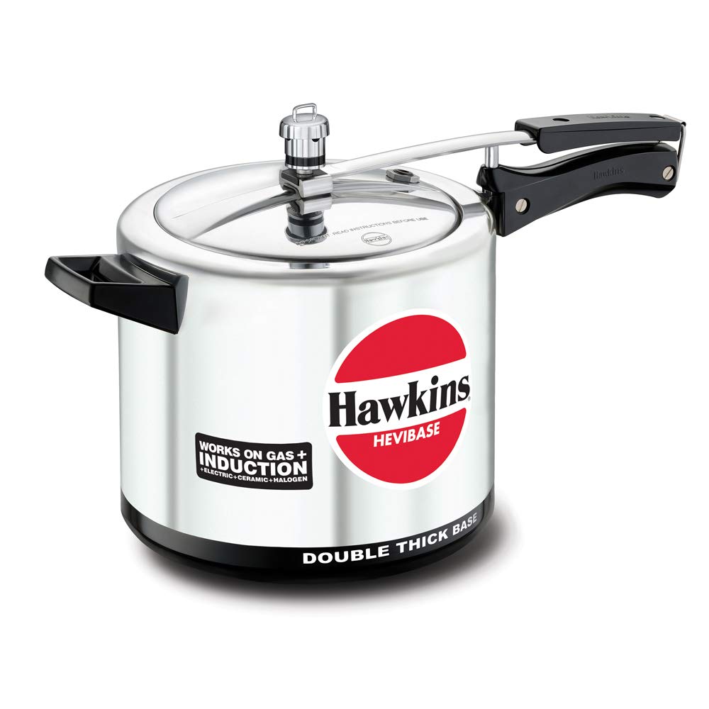 HAWKINSHevibase Induction Compatible Pressure Cooker, 6.5 Litre, Silver (IH65)