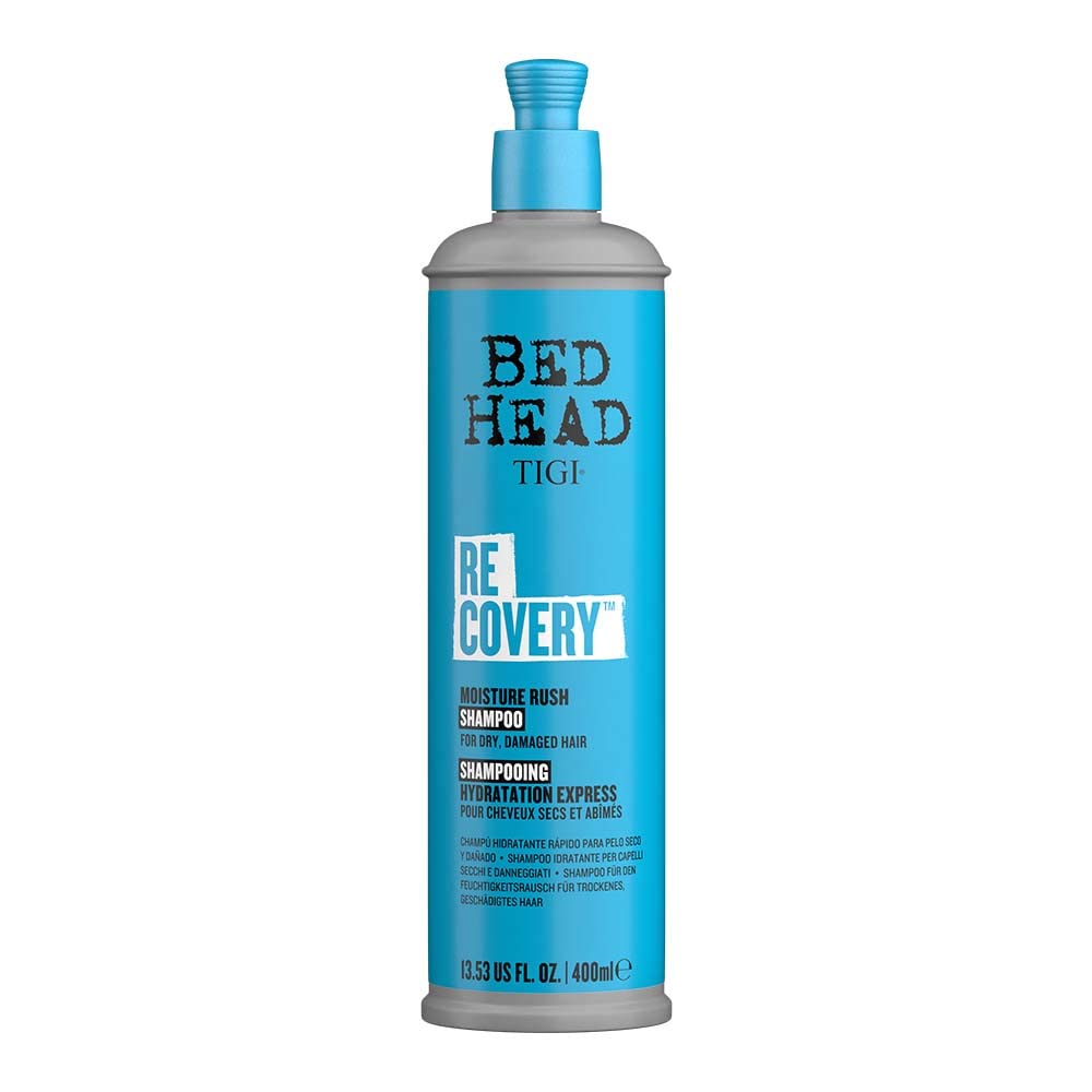 Bed Head TIGI Recovery Moisture Rush Shampoo for Dry & Damaged Hair, Gives Intense Moisture, Shine & Soft Hair, Controls Frizz & Flyaways, Safe for Coloured Hair, 400 ml