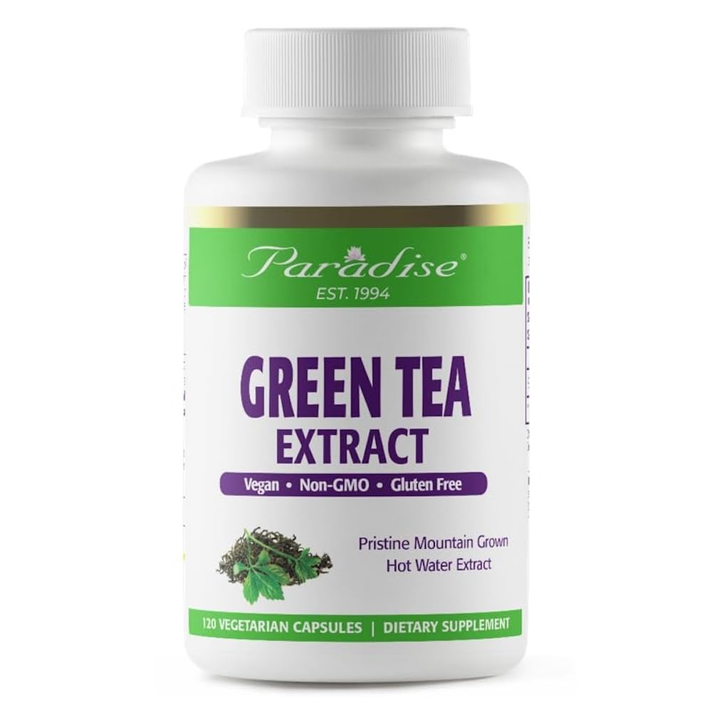 Paradise Green Tea Extract, Super Potent, Ultra Pure, 100% Naturally Extracted, Non GMO, Gluten Free, 120 Vegetarian Capsules