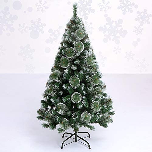 LAZYBEEE 6ft Artificial Snow Flocked Christmas Tree, White Pencil Hinged Xmas Tree Metal Stand, Tips, Pine Needles, Slim Snowy Tree for Indoor Home Office Decoration