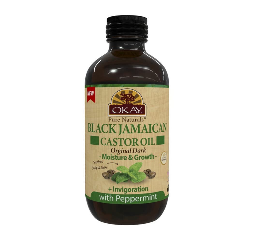 Okay Jamaican Black Castor Oil With Peppermint - 4fl. oz, Brown