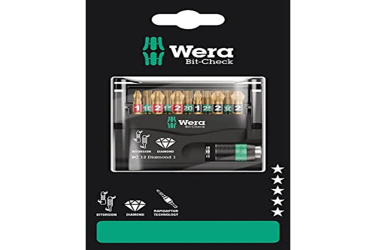 Wera Bit-Check 12 Diamond 1 SB, 12 Pieces, 05136392001