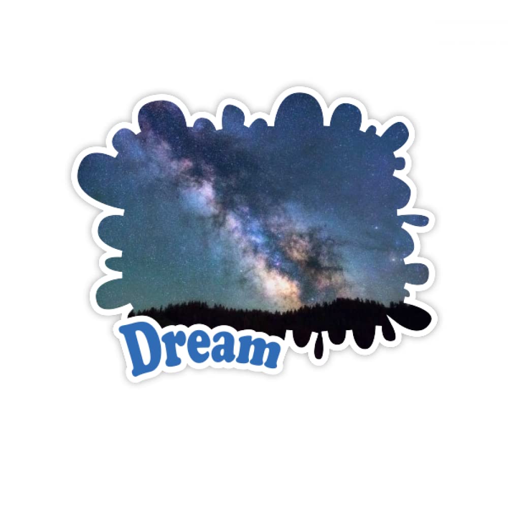 Blue Dark Stars Clouds Art Deco Fashion Stickers Quote Dream Vinyl Decals