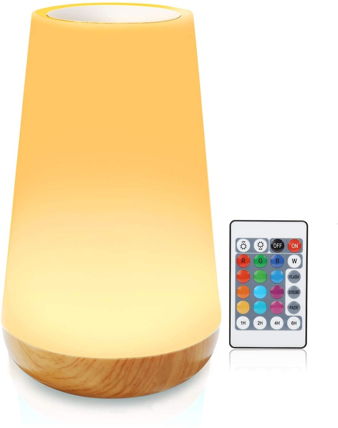 SKY-TOUCH LED Bedside Lamp, Colorful Night Light, Rechargeable Dimmable Color USB Night Lamp with Touch Control Adjustable Brightness Remote Control for Bedroom, Kid's Room and Living Room