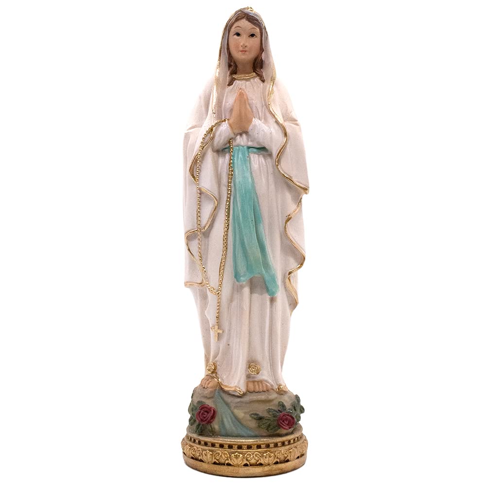 8" Our Lady of Lourdes Statue | Beautiful Christian Home Decor | Great Catholic Gift for First Holy Communion, Confirmation, Weddings, and Housewarming