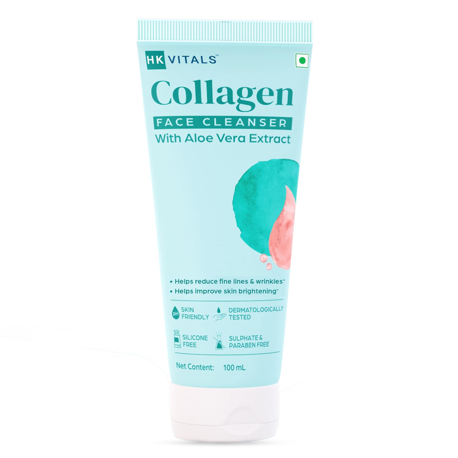 HK VITALS by HealthKart Collagen Face Cleanser with Aloe Vera Extract (100ml) | Reduces Fine Lines, Wrinkles, & Skin Dullness | All Skin Types