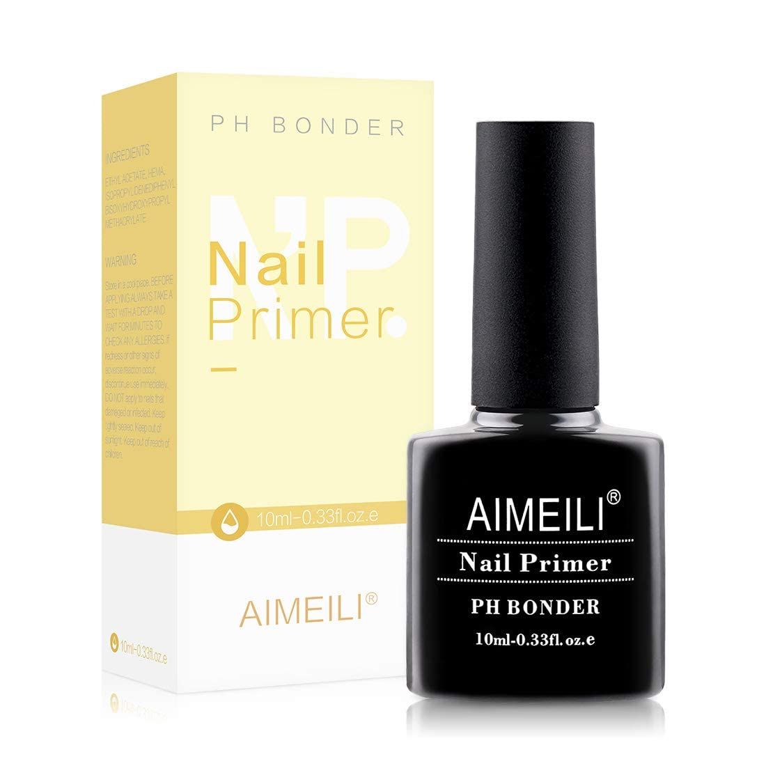 AIMEILI Nail Primer, Nail Pre-Step Bonding Primer for Acrylic Nails UV Gel Polish Nail Bonder Primer Gel No Need Cure 10ml