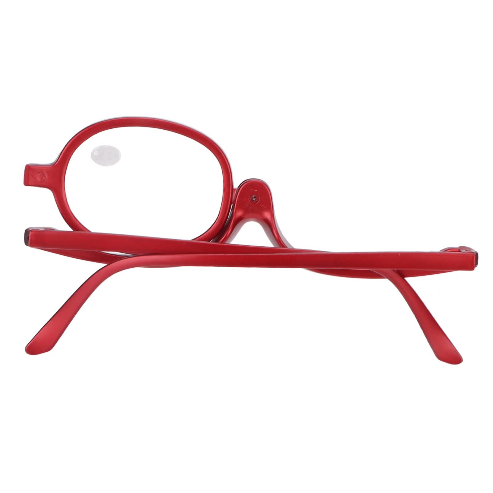 Sonew Red Magnifying Makeup Glasses, Single Lens Rotatable Fashionable Eye Make Up Glasses for Women, Makeup Accessory