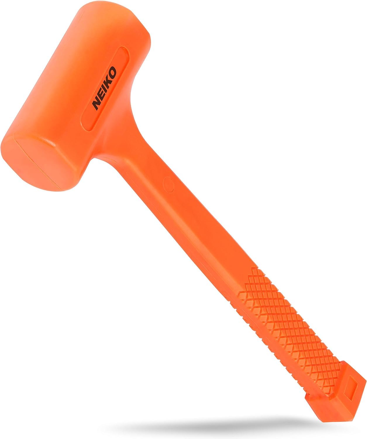 Neiko 02849A 4 Lb Dead Blow Hammer, Neon Orange | Unibody Molded | Checkered Grip | Spark and Rebound Resistant