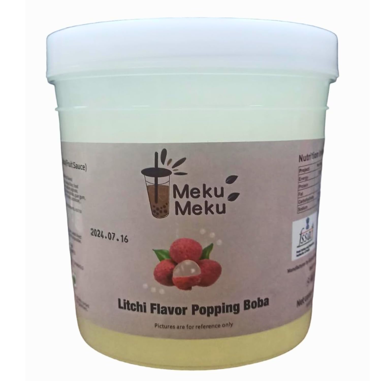 Meku Meku Popping Boba Delicious Litchi Flavour Juice 1.3kg (Imported)