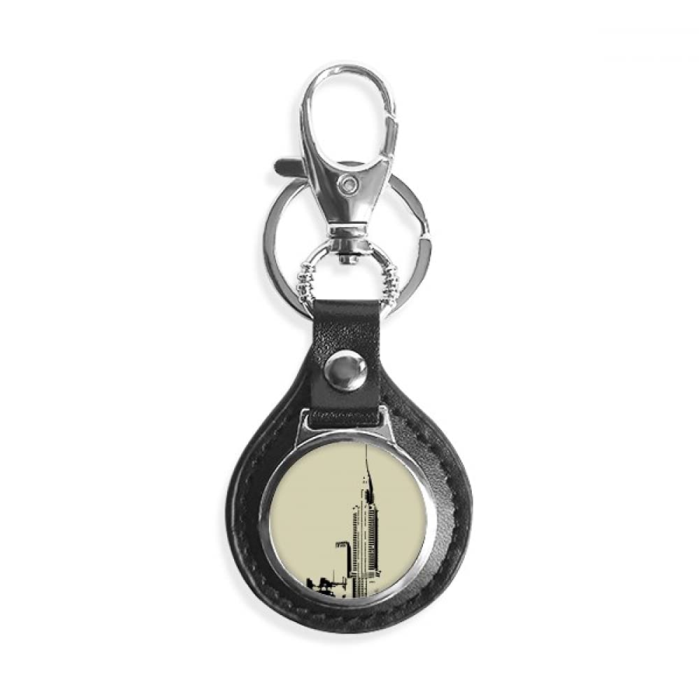 New York USA Building Art Deco Gift Fashion Key Link Chain Ring Keyholder Finder Hook Metal