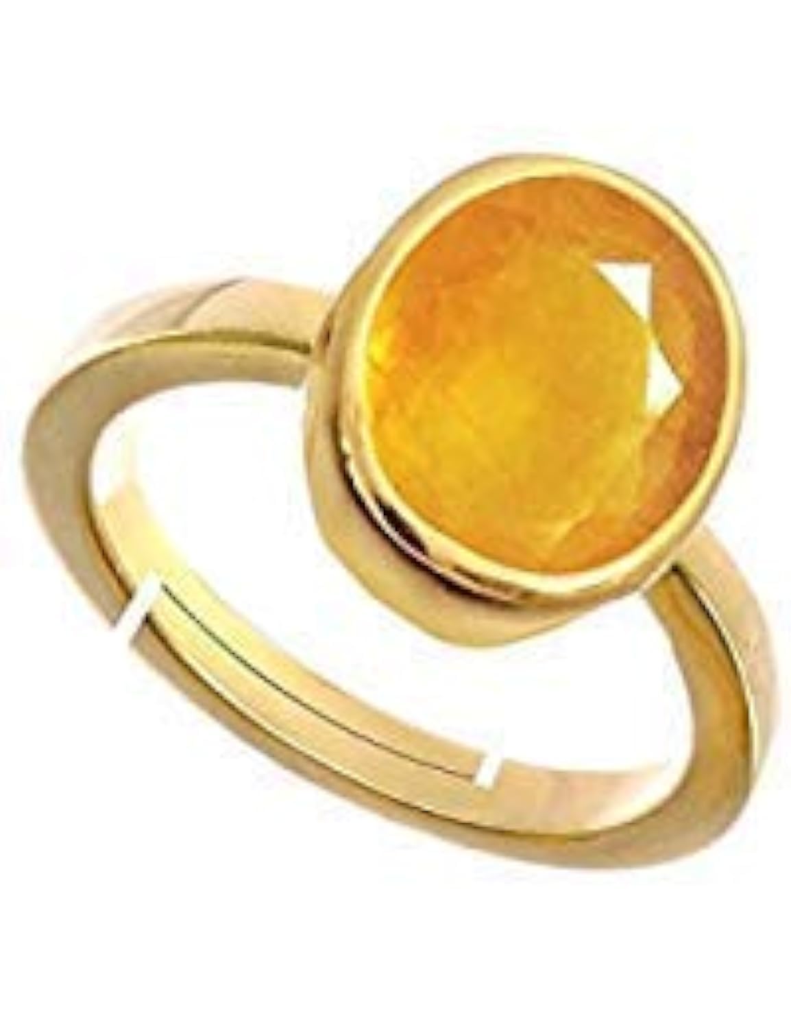 Anuj Sales 5.25 Ratti Yellow Sapphire/Pukhraj Crystal Gemstone Ring for Astrological Purpose Panchdhatu Gemstone for Men & Women(Yellow)