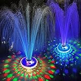 LanPool Floating Water Fountain with Underwater Lights, Rechargeable Battery Powered Pump Outdoor, 2 Modes Sprinkler Waterfall fountain for Inground Above Ground Pool, Pond-1PC