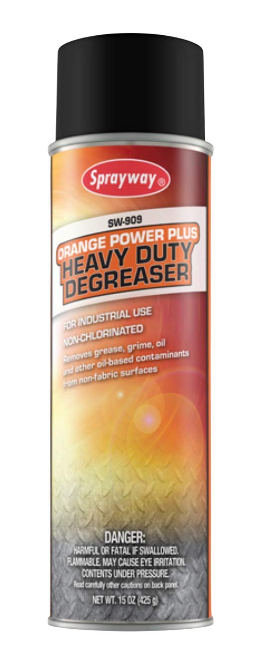 SpraywaySW909 Industrial Heavy Duty Orange Power Plus Degreaser, 15 oz