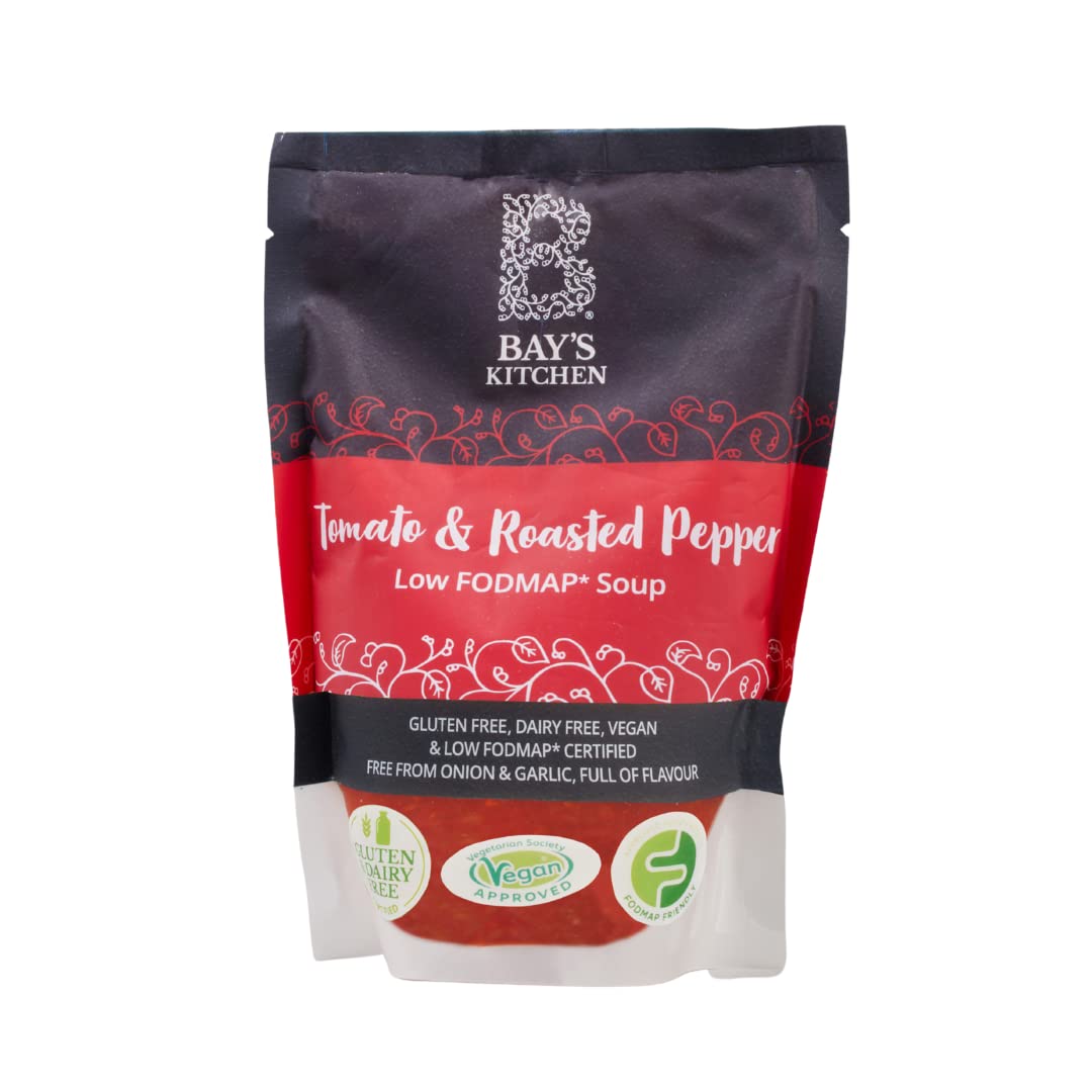 Bay's Kitchen Low Fodmap Soups - Tomato & Roasted Red Pepper, 3 pack of ready to heat Soups, Gluten free, Vegan friendly and Dairy free