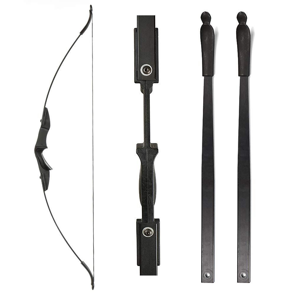 Huntingdoor 57" Takedown Recurve Bow Double Arrow Rest Design,Black Longbow for Right Hand & Left Hand Archer,Archery Hunting Bow for Beginner Teenagers Training Shooting Target Practice