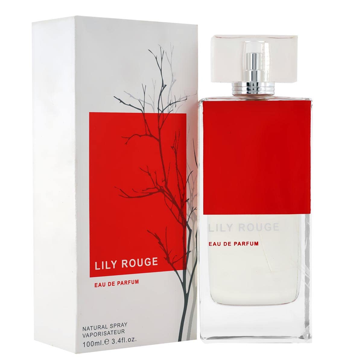 RIHANAH Lily Rouge Premium Scent, Fresh & Soothing Fragrance, Long Lasting Perfume Spray For Men & Women, Made in UAE, 100ml