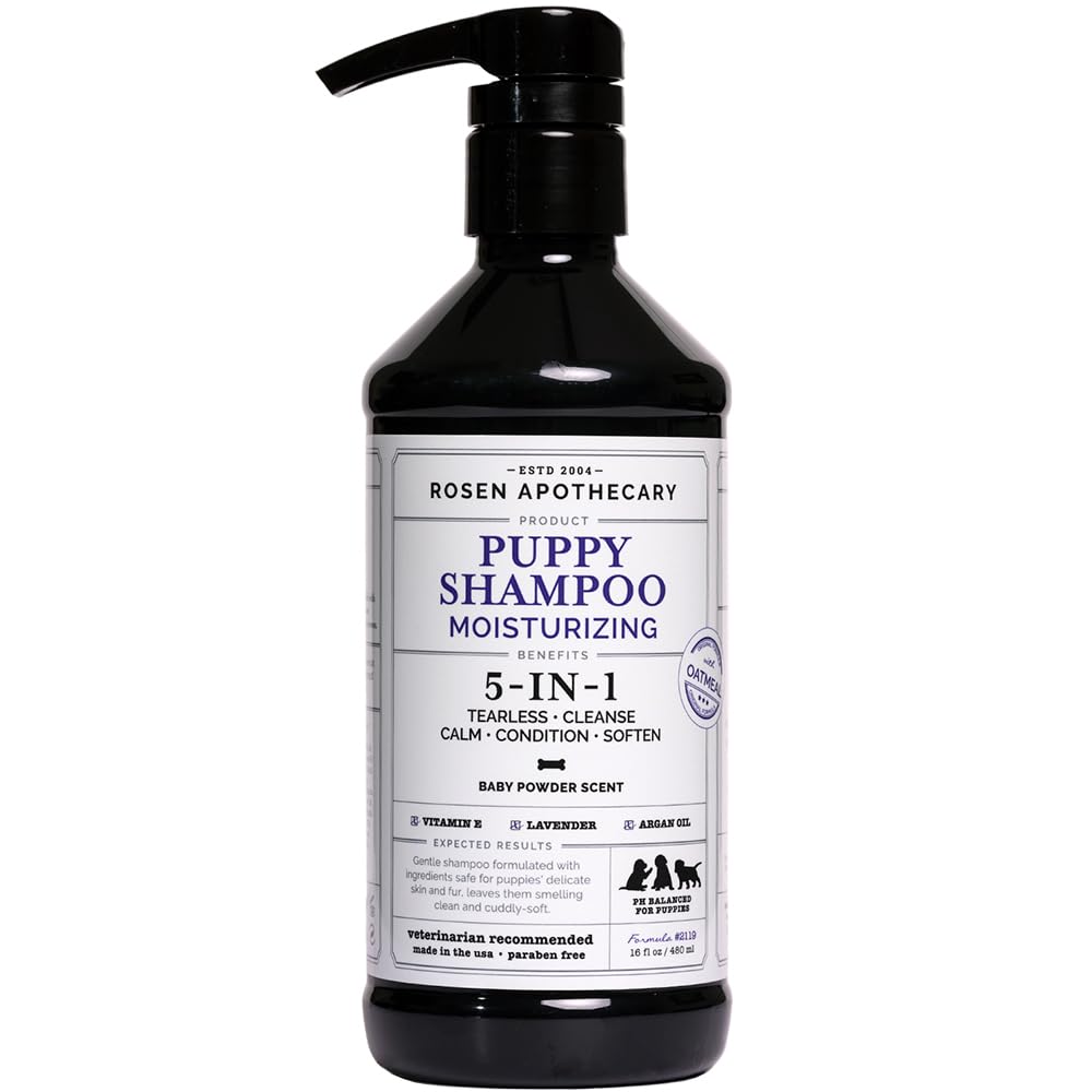 5-in-1 Moisturizing Puppy Shampoo - Tearless Shampoo for Puppies Cleanses, Soothes, Refreshes and Moisturizes, 480ml