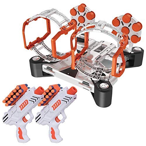 USA Toyz Compatible Nerf Targets for Shooting - AstroShot Gyro Nerf Target Game, 2 Blaster Toy Guns for Boys or Girls and 24 Foam Dart Nerf Accessories