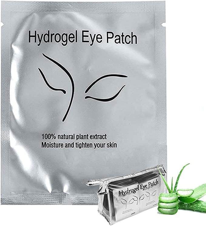 120 Pairs Eyelash Extension Gel Patches Kit, Lash Extension Lint Free Under Hydrogel Eye Mask Pads Beauty Tool with Transparent Cosmetic Bag