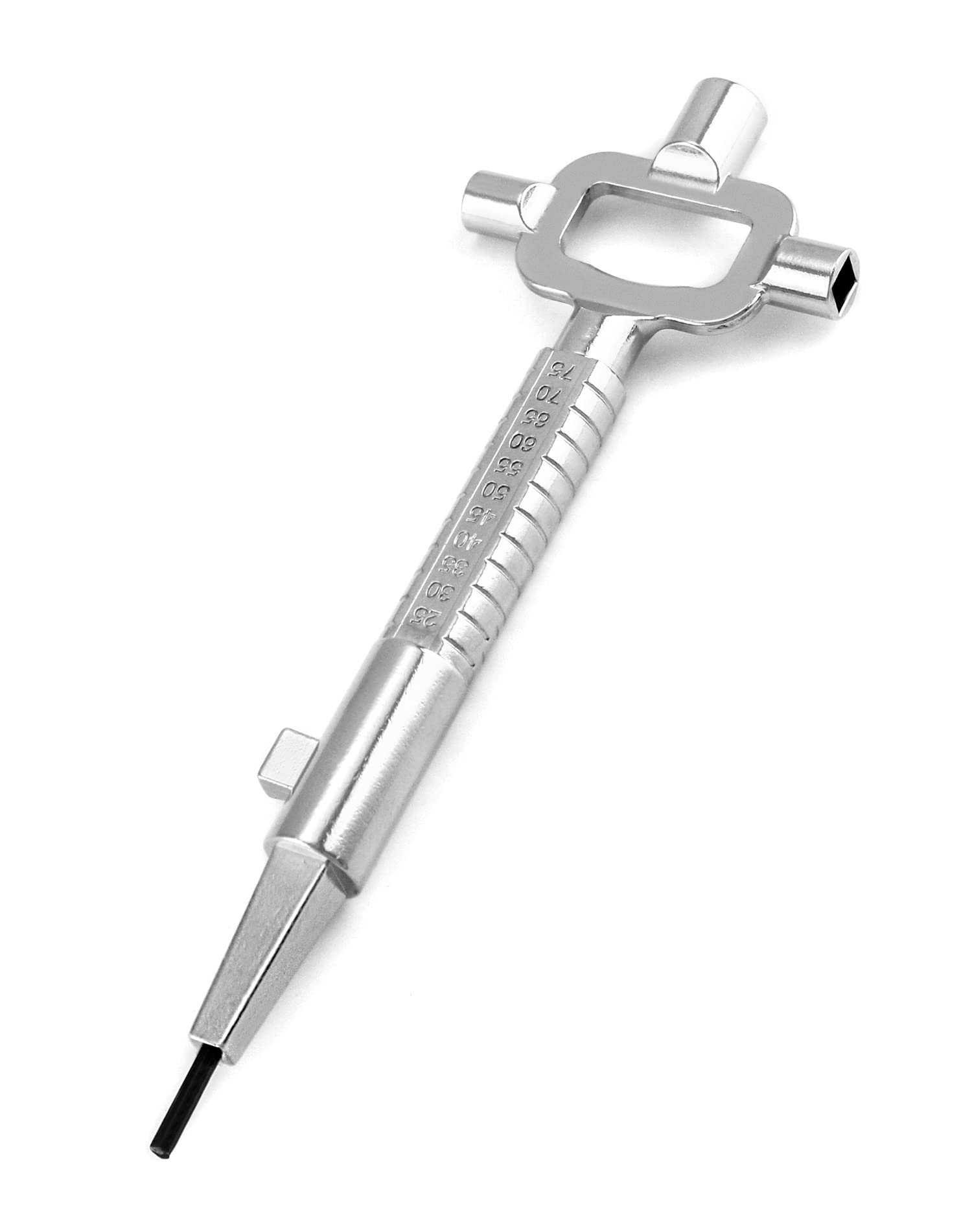 QWORK Universal construction key, architect's key, construction site key with cylinder measuring gauge, switch cabinet key, zinc alloy