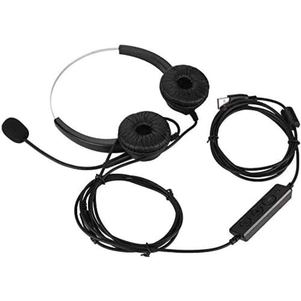 Edis EC134 Dual Earphone USB Headset with Microphone, Black