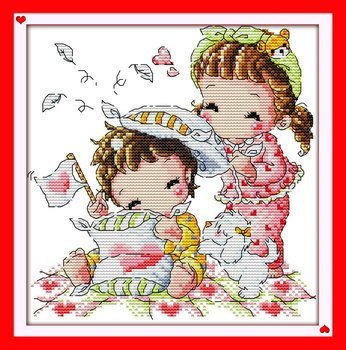 Joy Sunday Cross Stitch Kits, Preparing for Bedtime,14CT Counted, 23cm×26cm or 8.97"×10.14"