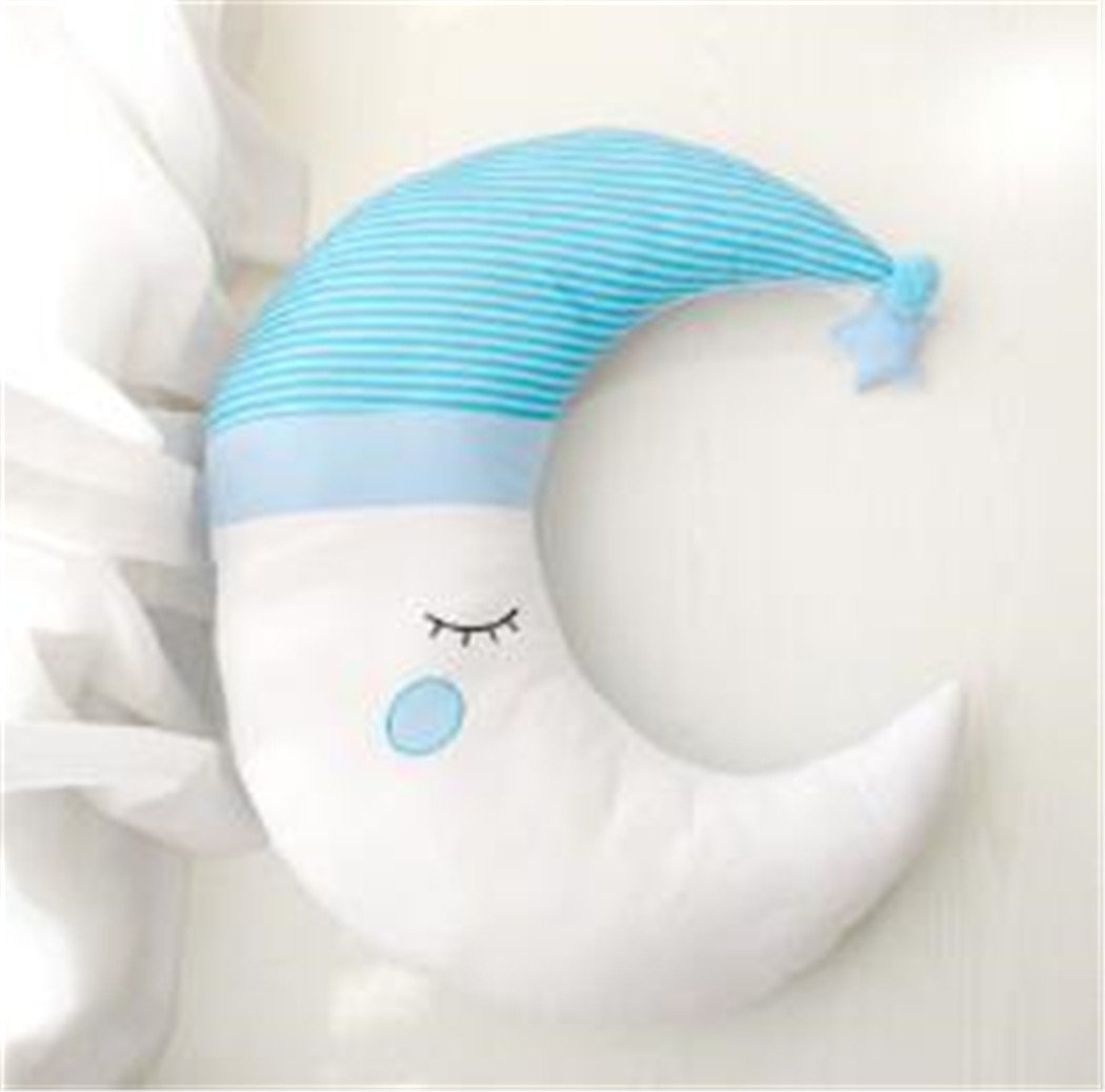 A-cool Crescent Moon Shape Stuffed Toy Throw Pillow Cushion -Office Sofa Couch Car Seat Home Decorative Nursing Pillow (75CM/29.5, Blue)