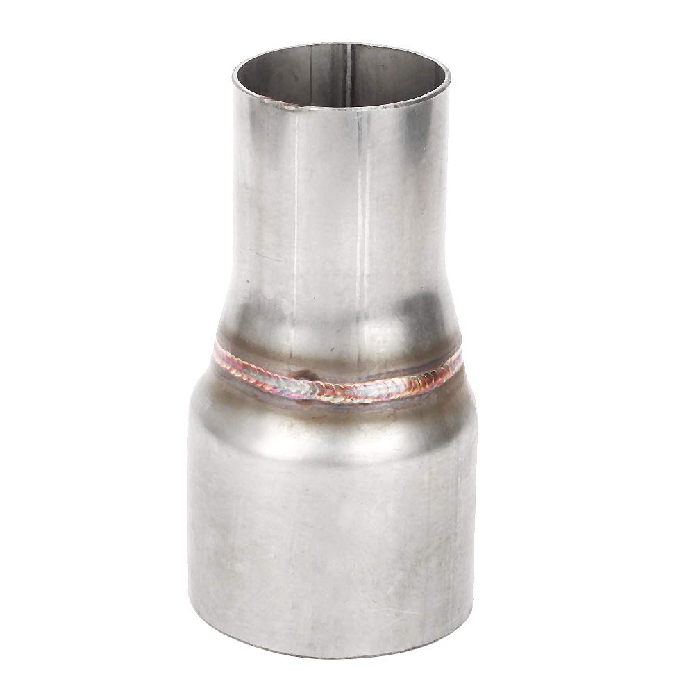 Kuuleyn Reducer Adapter, 304 Stainless Steel 63mm/2.5in to 45mm/1.75in Exhaust Reducer Connector Pipe Standard Straight Coupler Tube with Hole