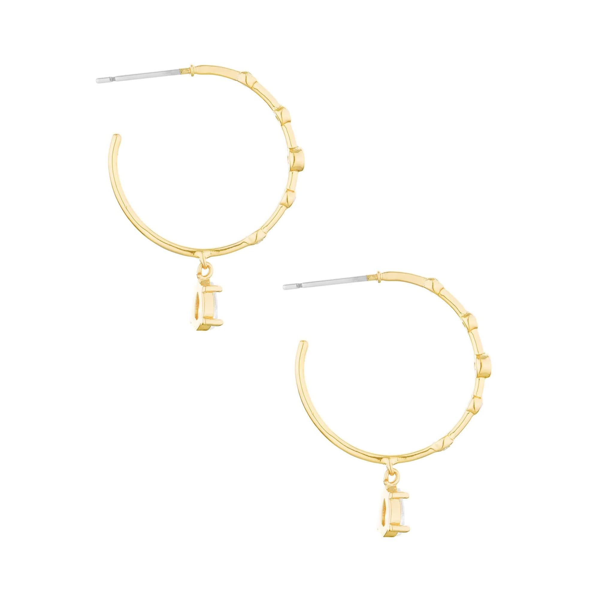 EttikaGold Hoop Earrings for Women. Graduation Gifts. Delicate Crystal Charm Gold Plated Hoops. Earrings For Women