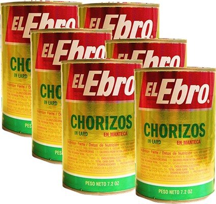 Chorizos in lard El Ebro 7.2 oz cans . 6 pack